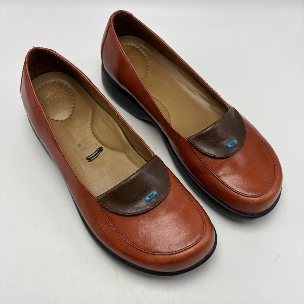 VTG Y2K Dansko Desiree Slip On Loafer Womens 7 Shoes Burnt Orange Leather 37